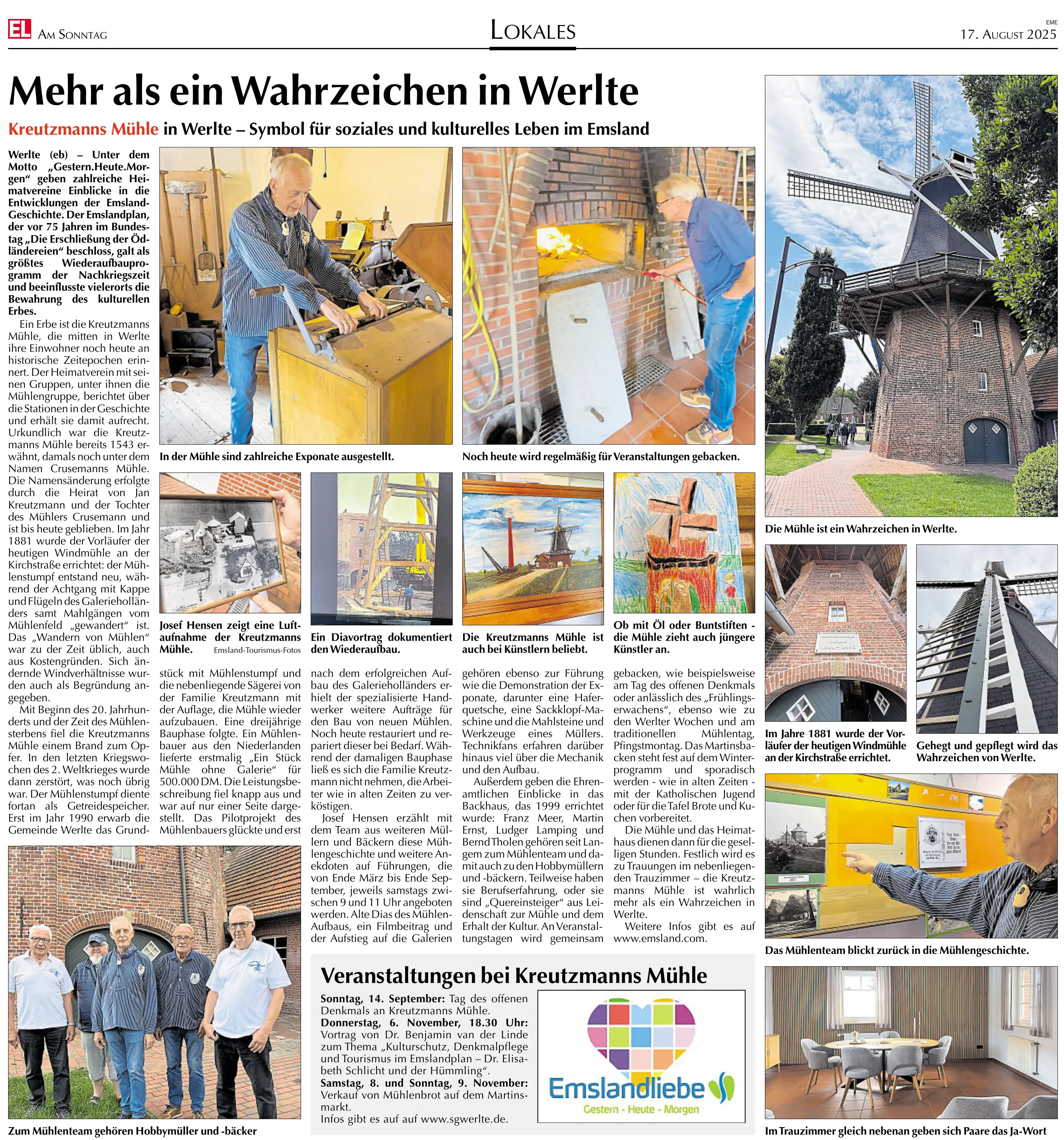 Mehr als ein Wahrzeichen in Werlte - Kreutzmanns Mühle